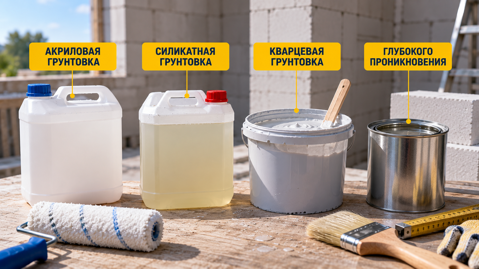 Виды грунтовки для газобетона