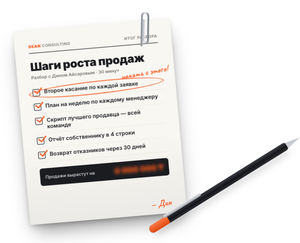 Список шагов роста после разбора