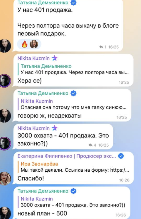 Результаты Татьяны