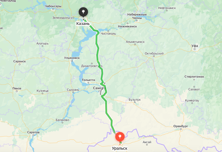 Грузоперевозки из Уральска в Казань