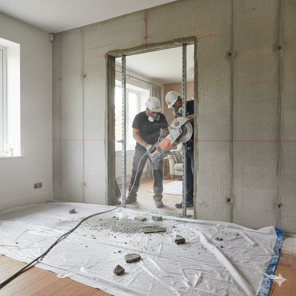 Демонтаж двери с последующим расширением проема