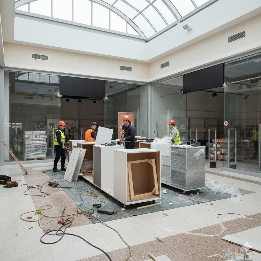 Срочный демонтаж киоска аксессуаров