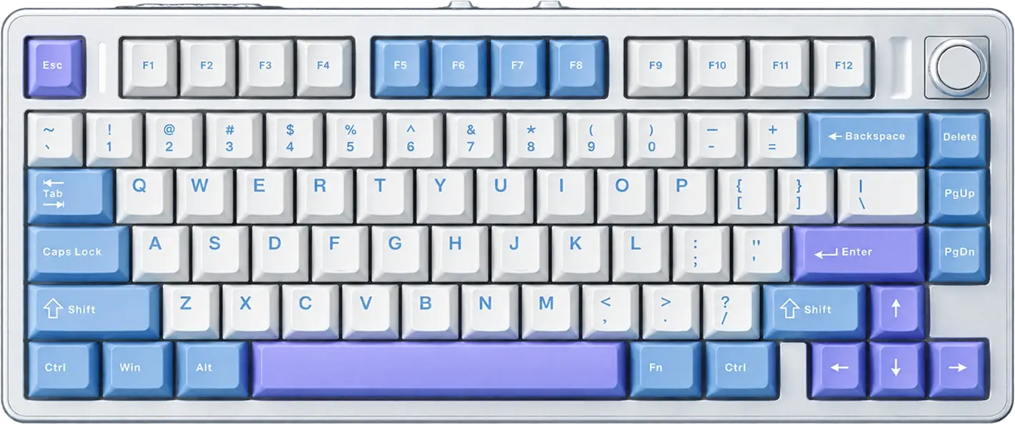Игровая клавиатура VGN N75 V2, цвет морская соль, вид сверху