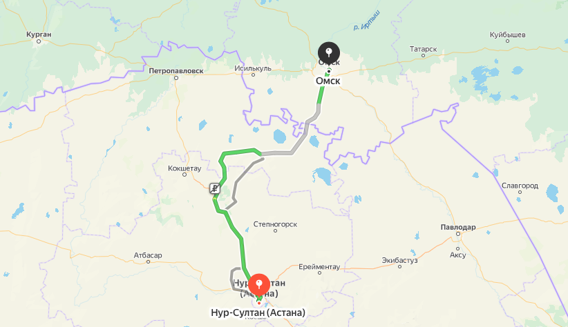 Грузоперевозки из Нур-Султана (Астаны) в Омск