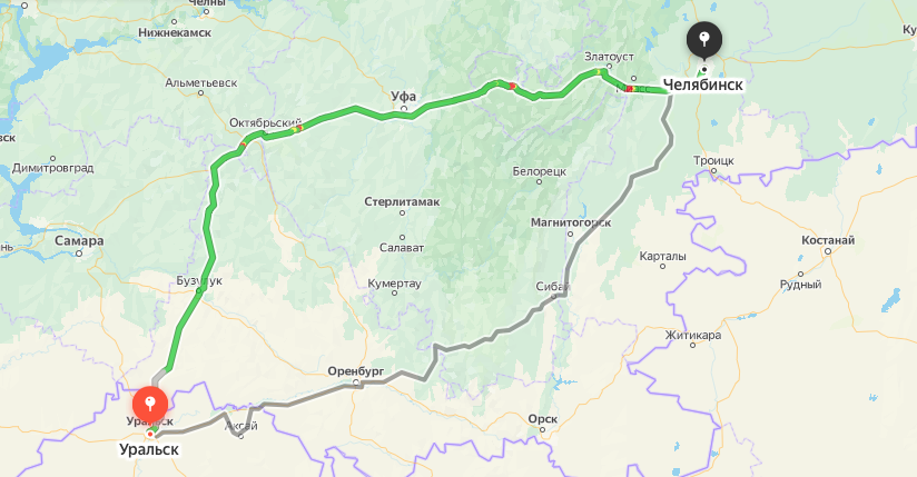 Грузоперевозки из Уральска в Челябинск