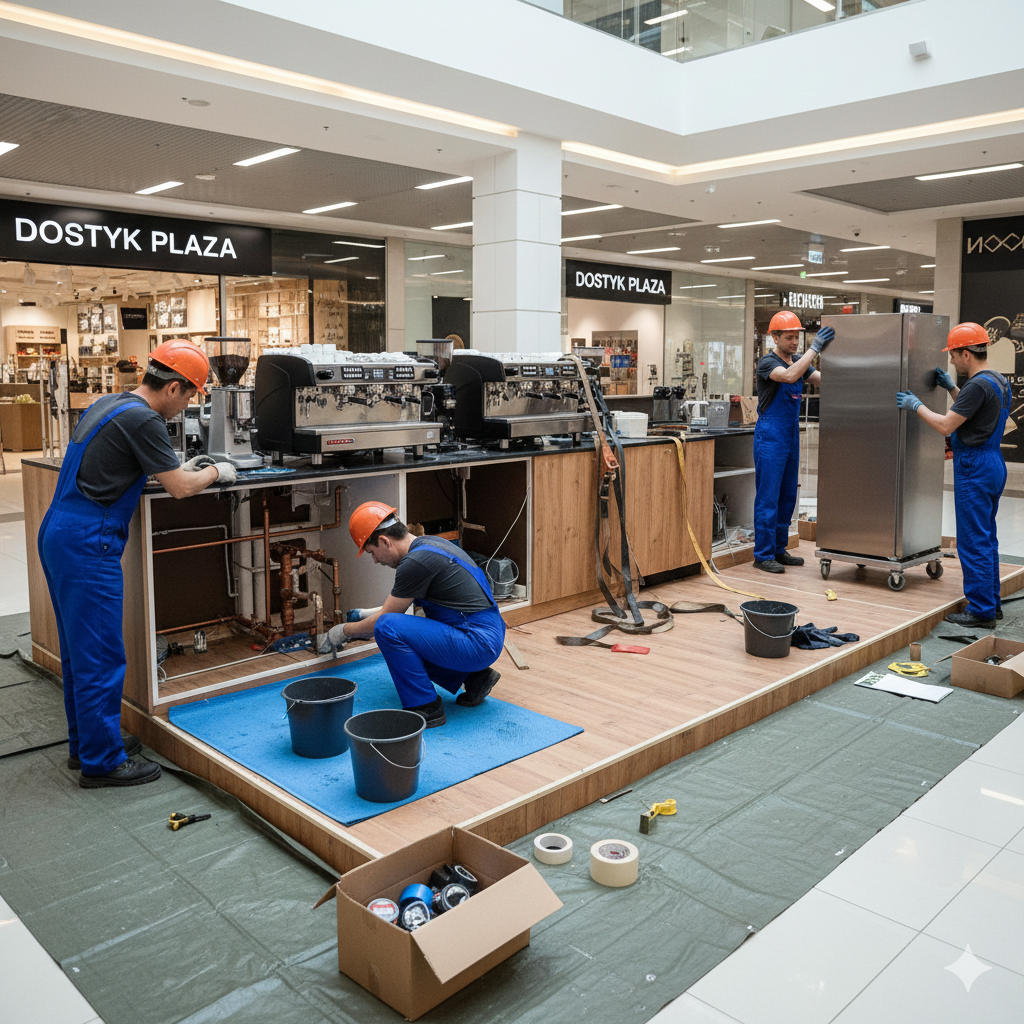 Демонтаж кофейного островка с водой