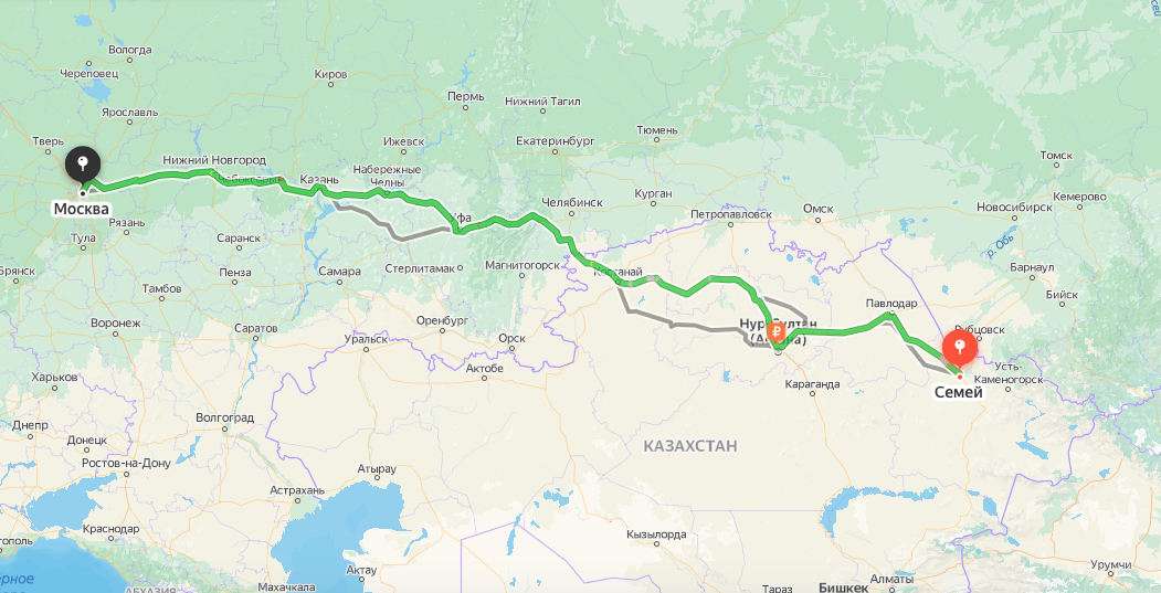 Грузоперевозки из Семея в Москву