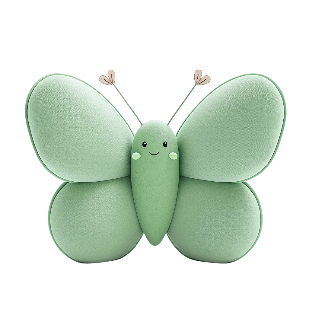 Мягкая игрушка в виде зеленой бабочки