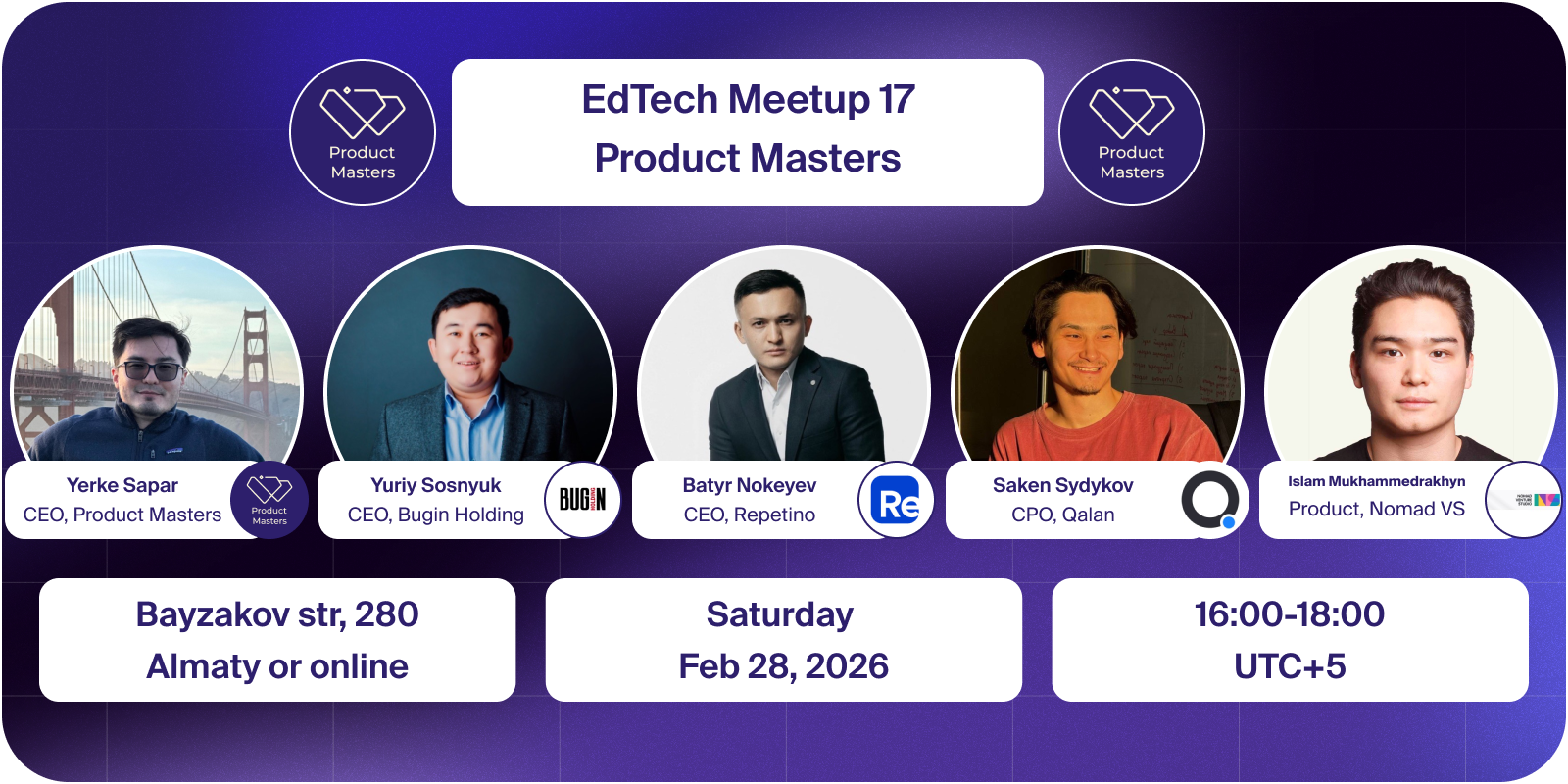 Edtech Meetup #17 | Almaty, Feb 28, 2026 | Product Masters