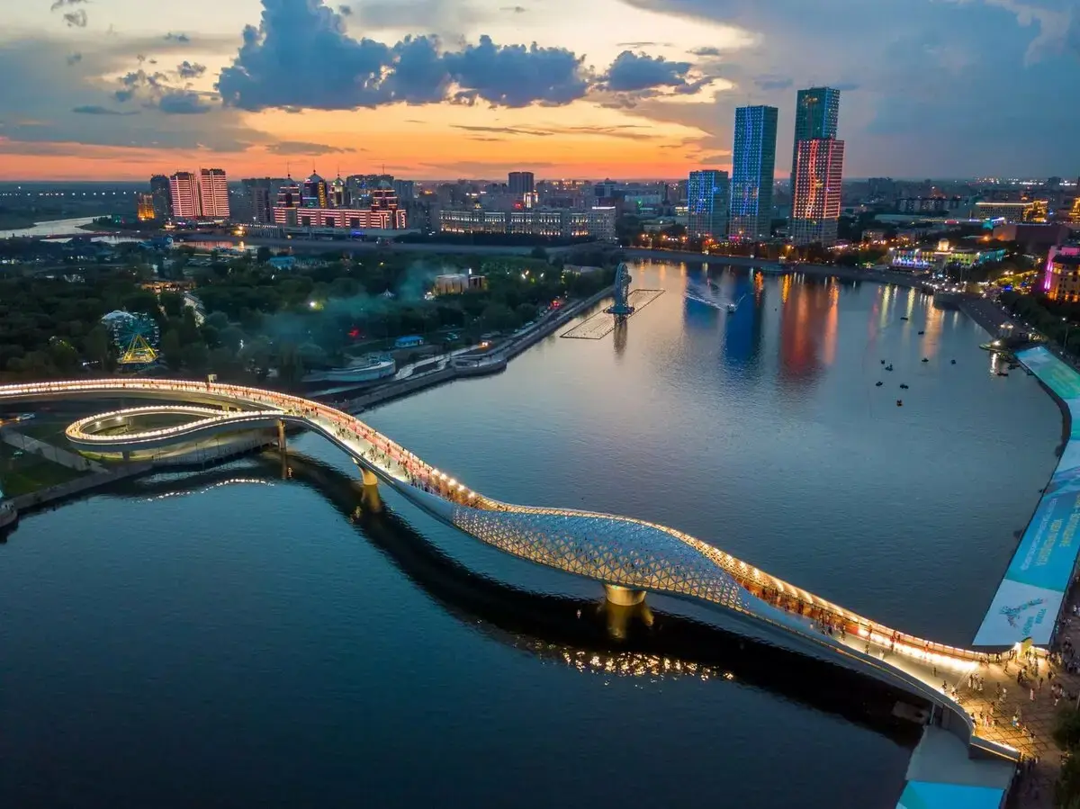 Ishim River embankment in Astana