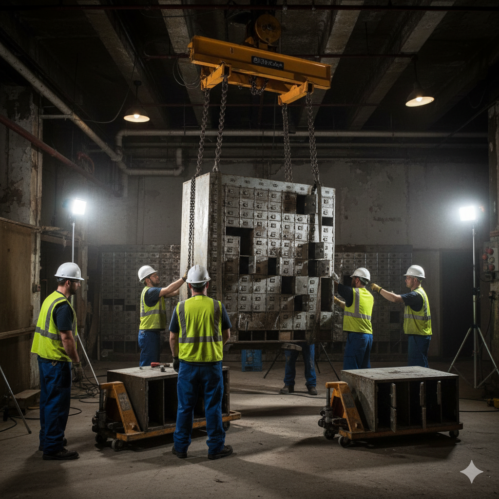 Демонтаж и вывоз старых депозитарных ячеек