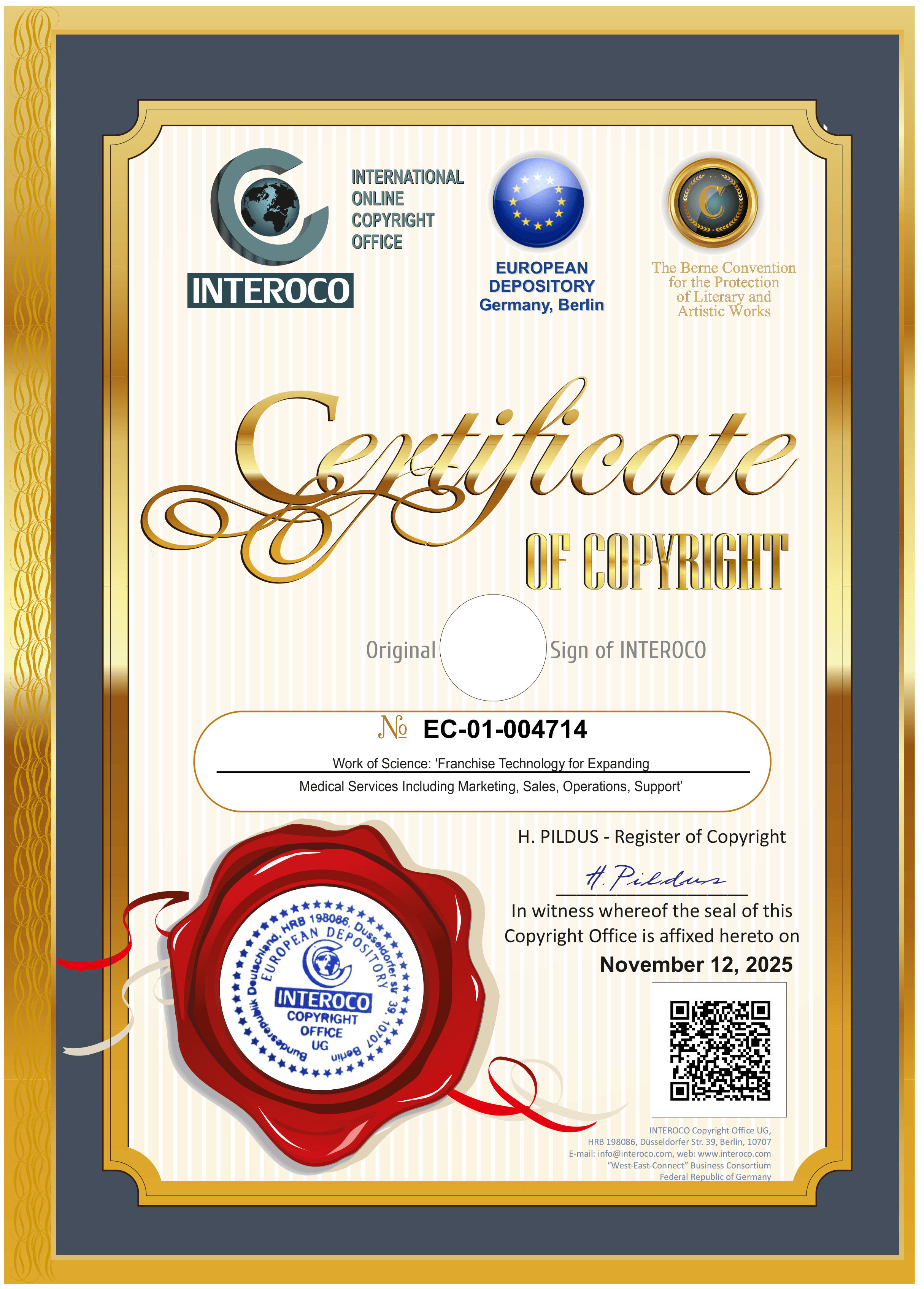 Сертификат Haim Global