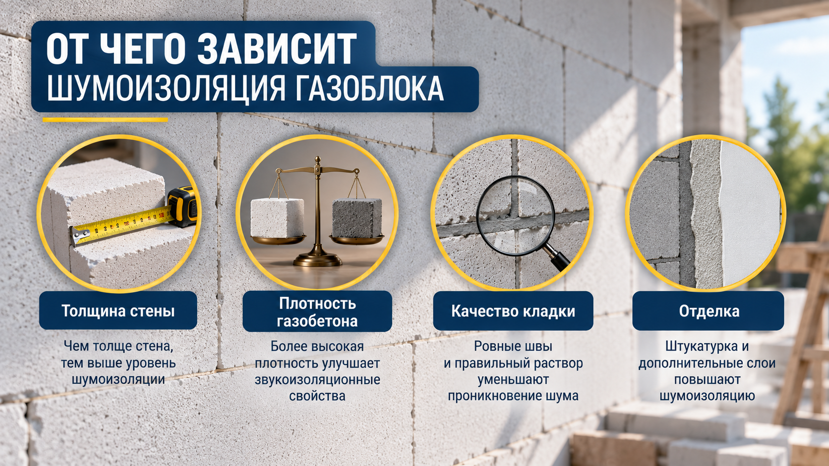 Плотность и толщина газобетонного блока