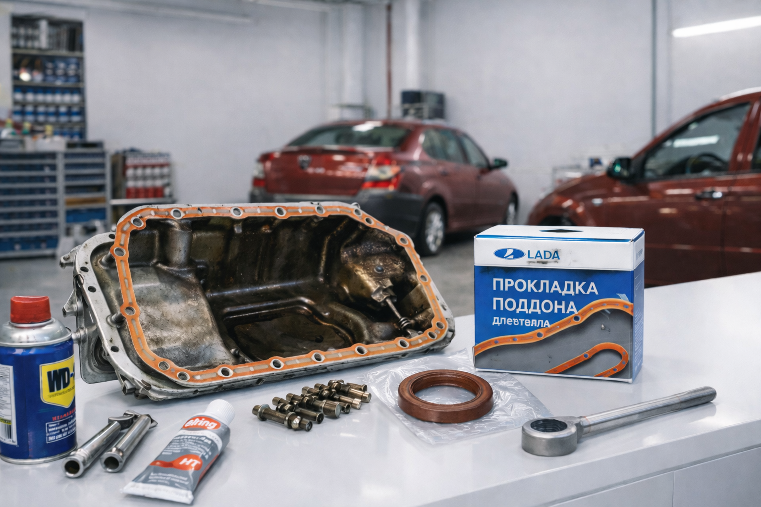 Замена прокладки поддона LADA в Алматы — СТО LADA Service