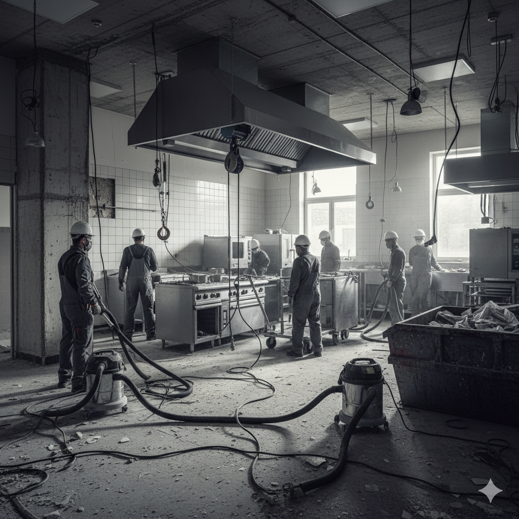 Демонтаж кухонного блока и оборудования ресторана