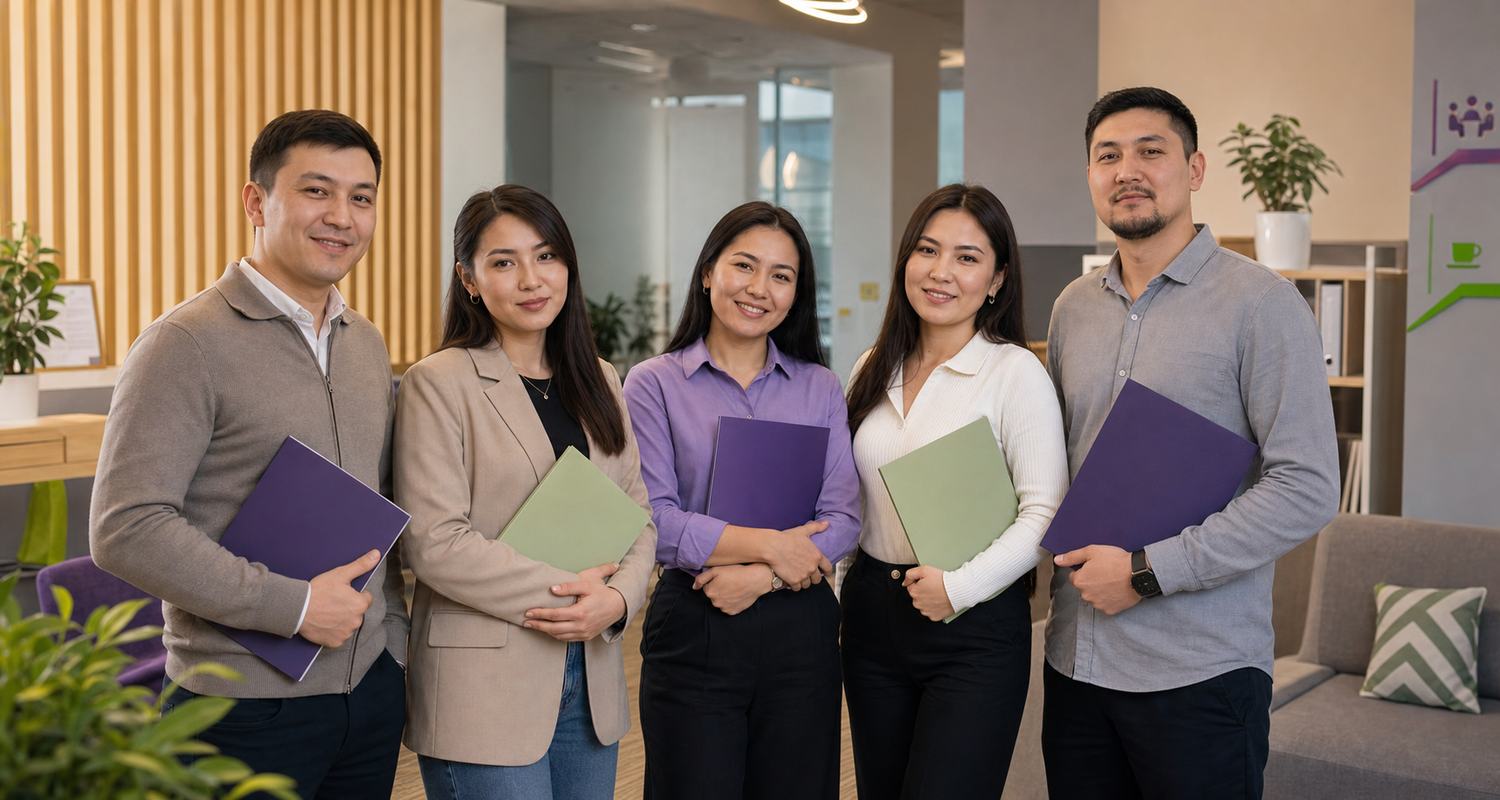 Команда бюро переводов The Words — офис Almaty Towers, вход Smart Point