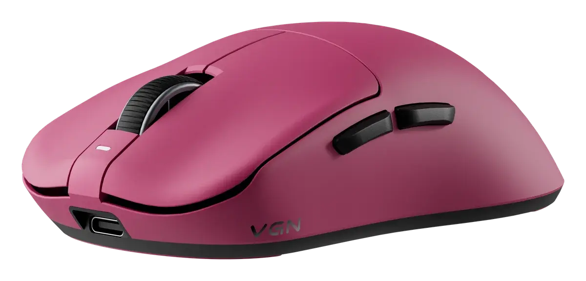 Игровая мышь VGN Dragonfly F1 V5 Turbo, розовый — вид под углом