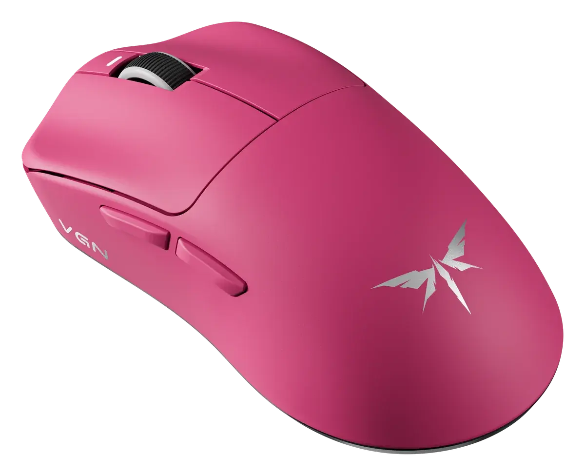 Игровая мышь VGN Dragonfly F1 SE, розовый — вид сзади под углом