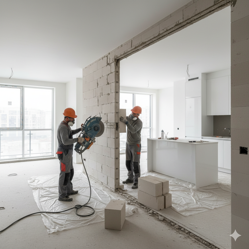 Снос стены между залом и кухней в новостройке