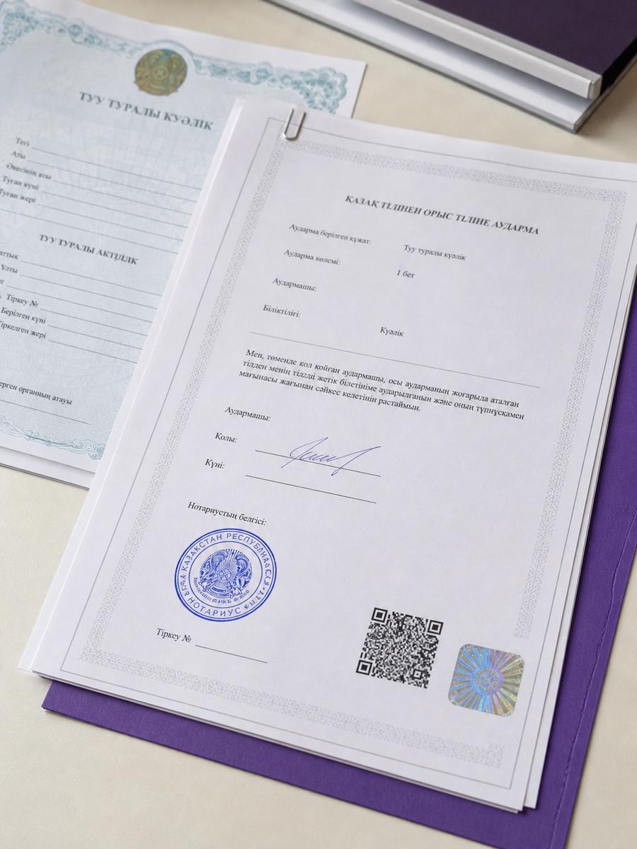 Готовый нотариально заверенный перевод с QR-проверкой