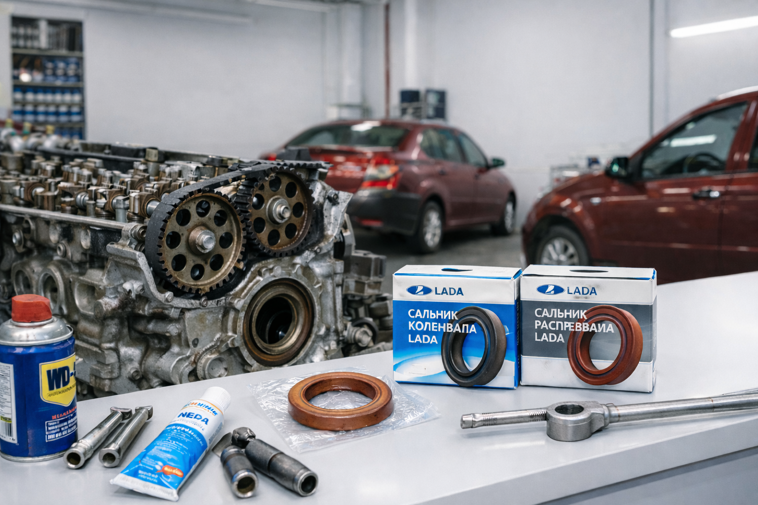 Замена сальников коленвала и распредвалов LADA в Алматы — СТО LADA Service