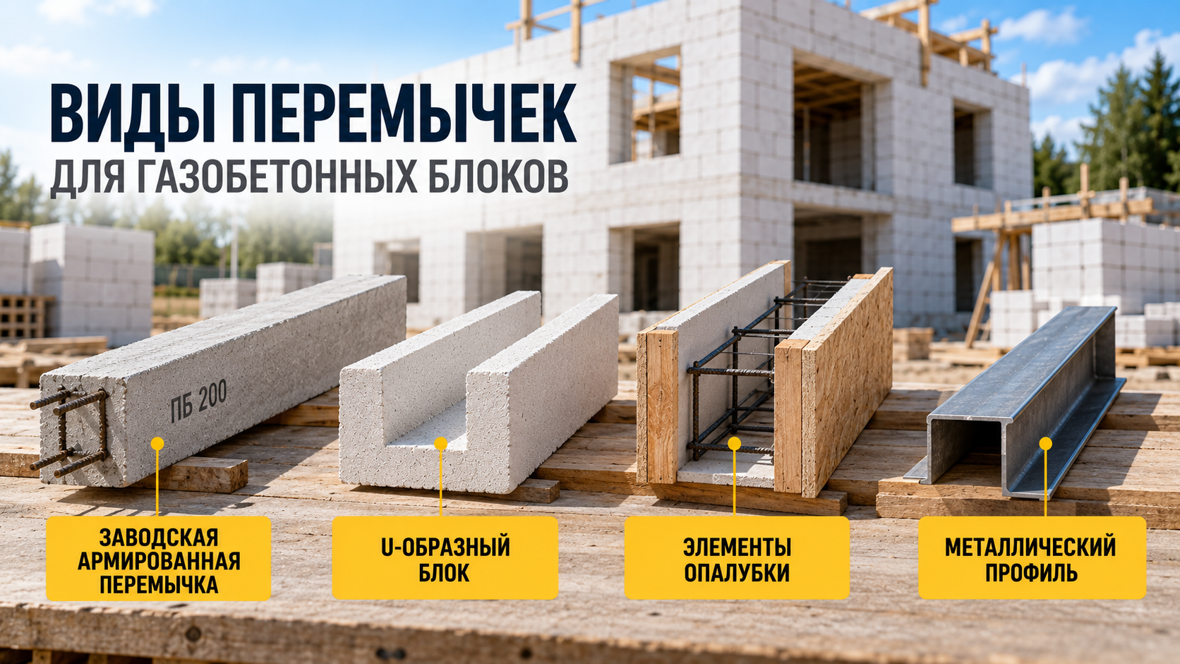 Виды перемычек для газобетонных блоков