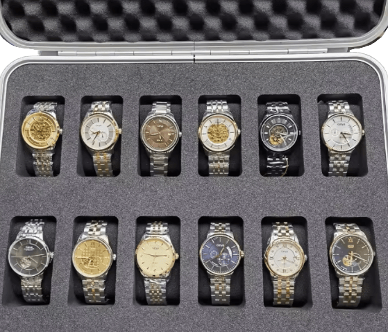 Полетный защитный рэковый алюминиевый транспортировочный кейс для коллекционных образцов часов и монет