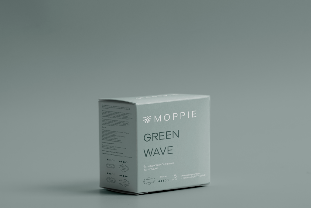 женские антибактериальные прокладки green wave грин вейв казахстанского бренда moppie моппи