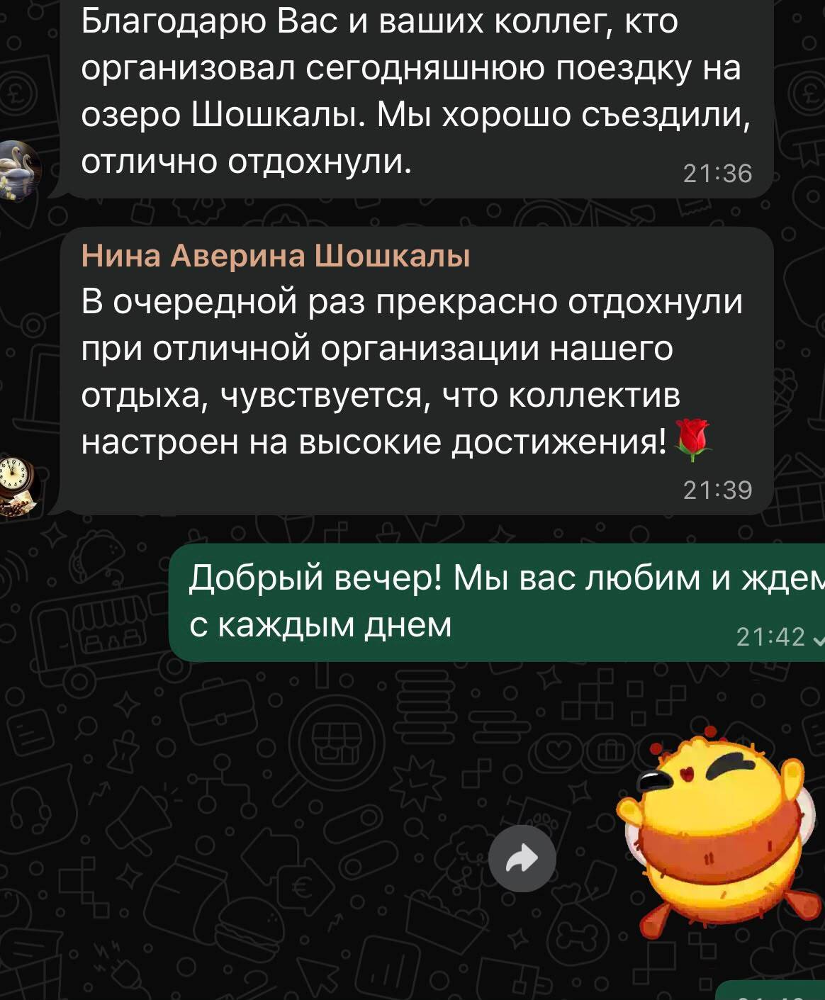 Отзыв клиента в WhatsApp