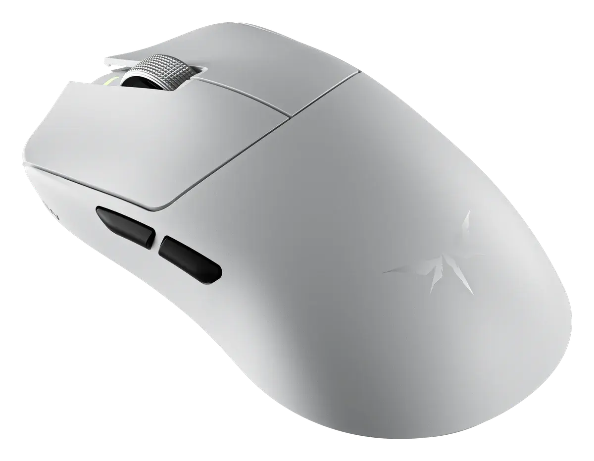 Игровая мышь VGN Dragonfly F2 Pro Max, белый — вид сзади под углом