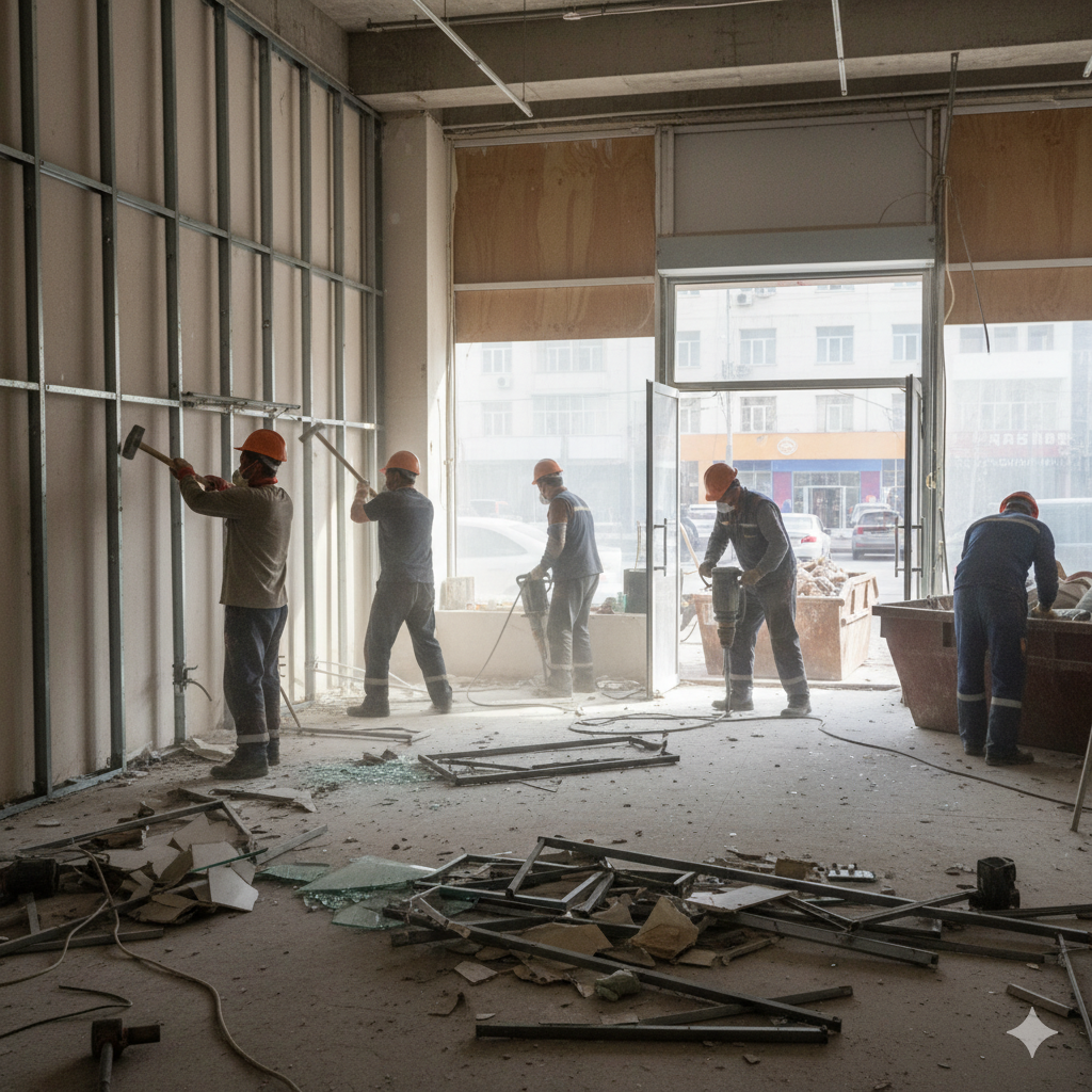 Демонтаж внутреннего помещения магазина или бутика в Алматы