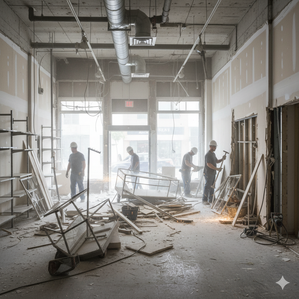 Демонтаж внутренних помещений бутика или магазина в Алматы