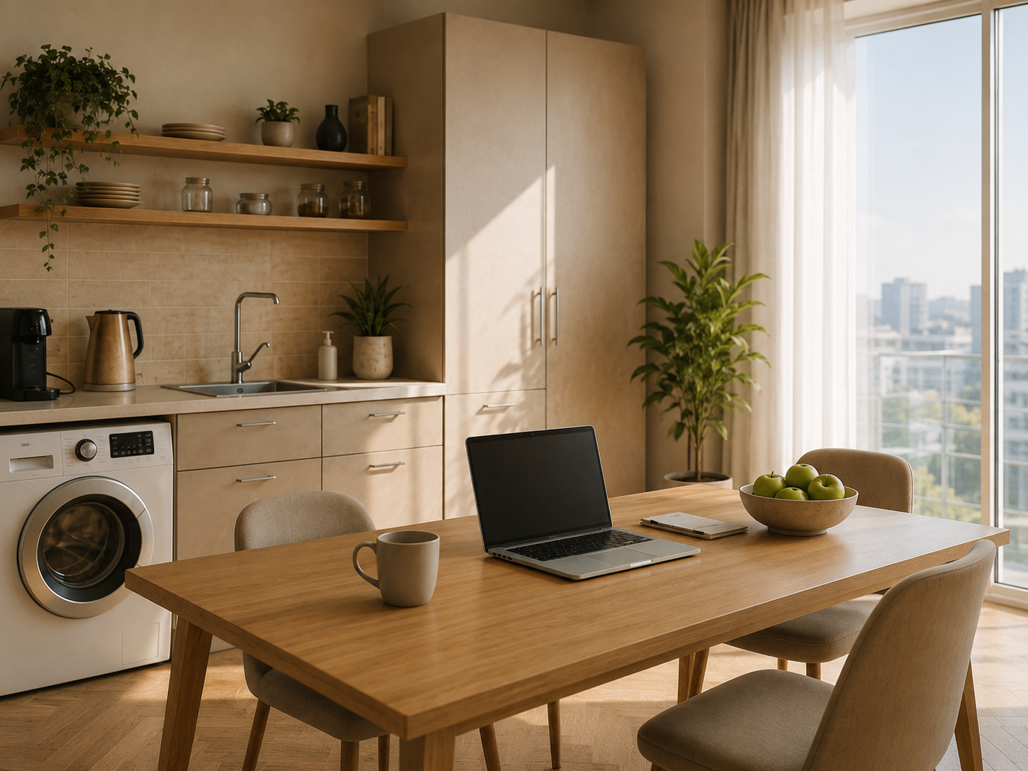 Апартаменты CityLux с кухней и рабочей зоной для командировки