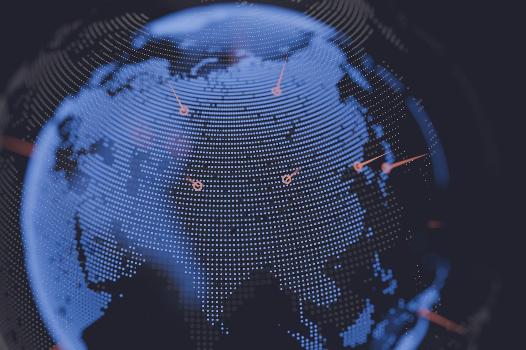 Abstract visualization of a global network of connections