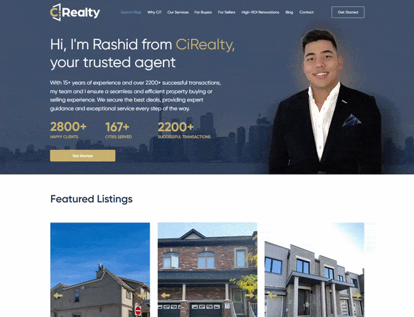 Animated services on RashidCiRealty.com