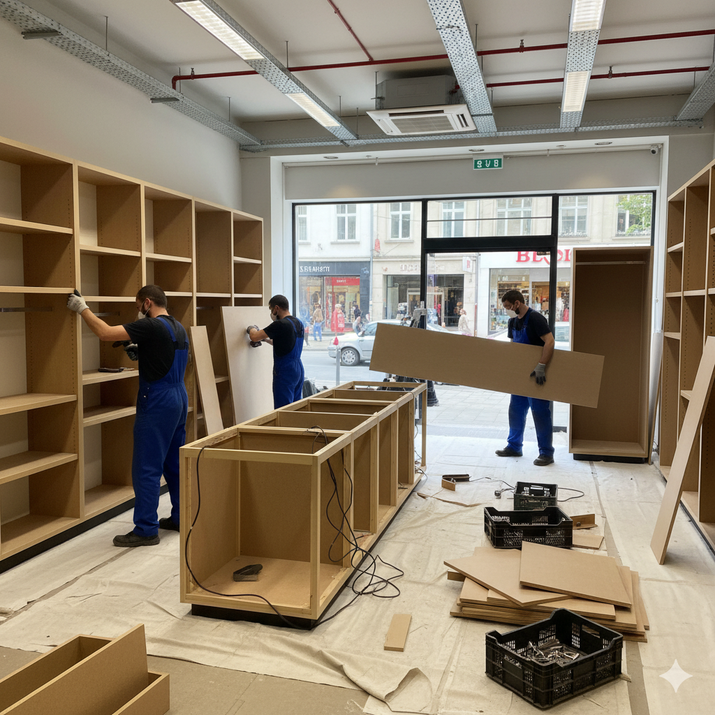 Демонтаж встроенной мебели и торгового оборудования