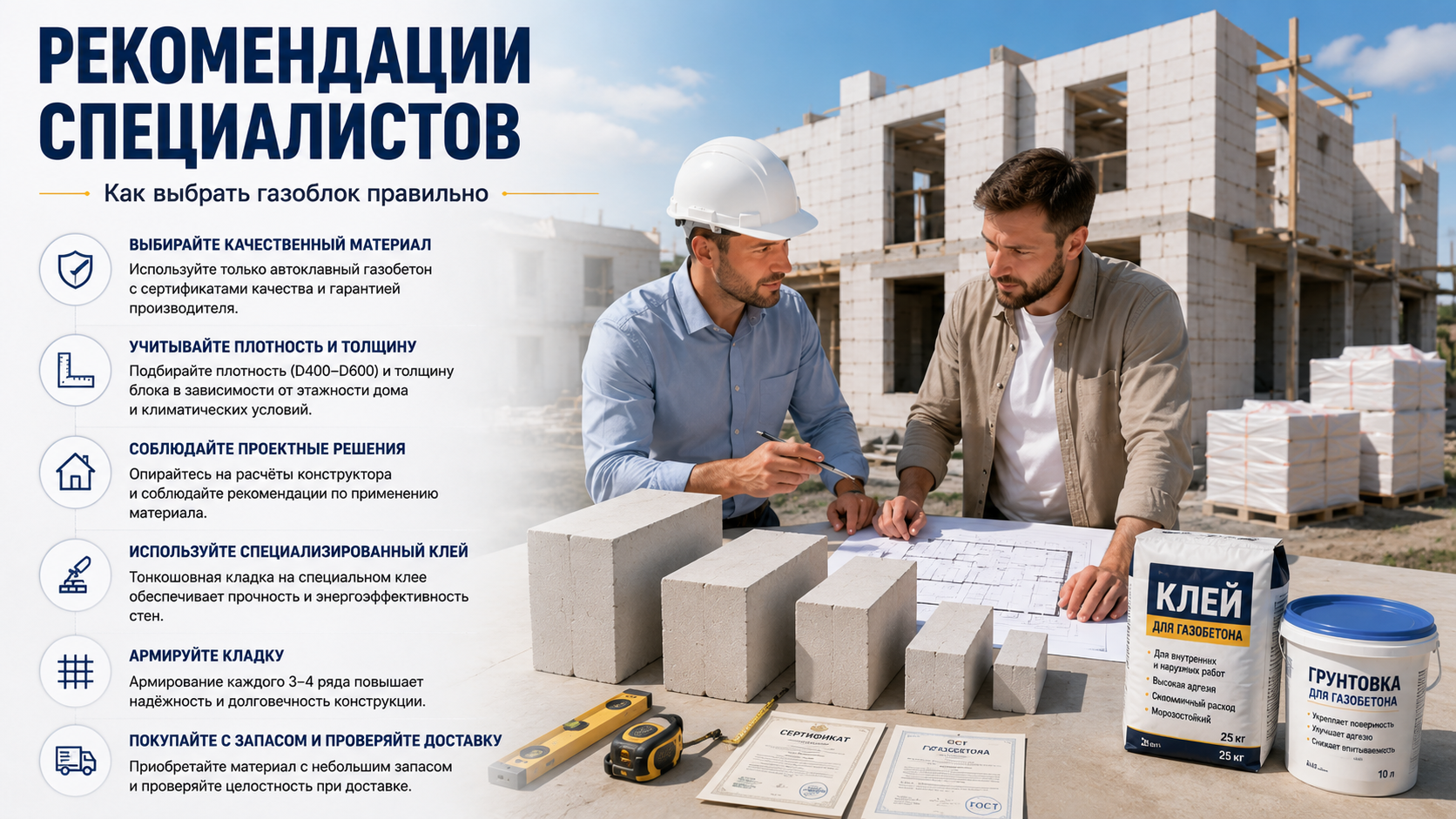 Рекомендации специалистов по выбору газоблока