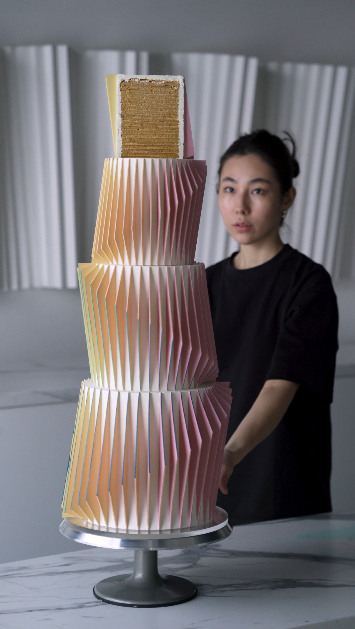 Meruyert with origami cake