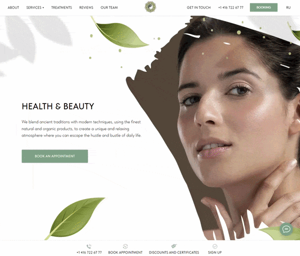 Animated home page of Balanced Wellness