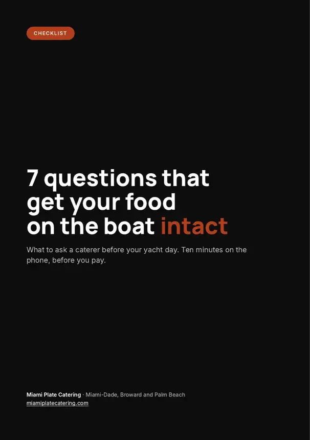 Cover of the checklist: 7 questions that get your food on the boat intact