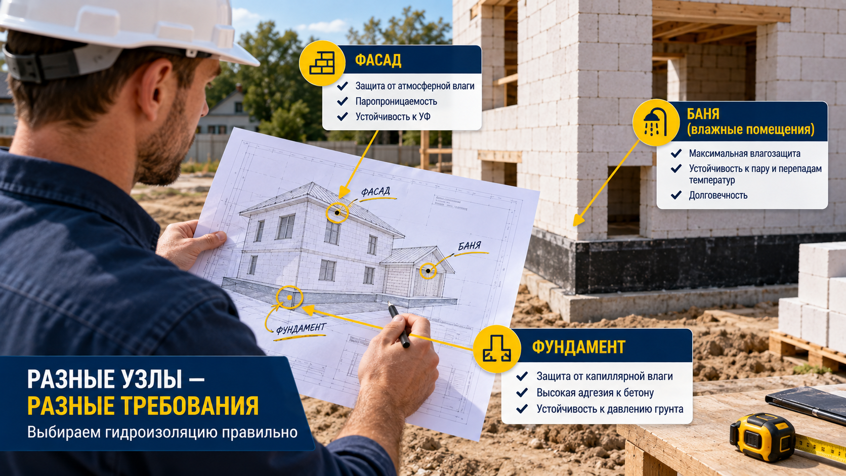 Выбор гидроизоляции для газобетонного дома
