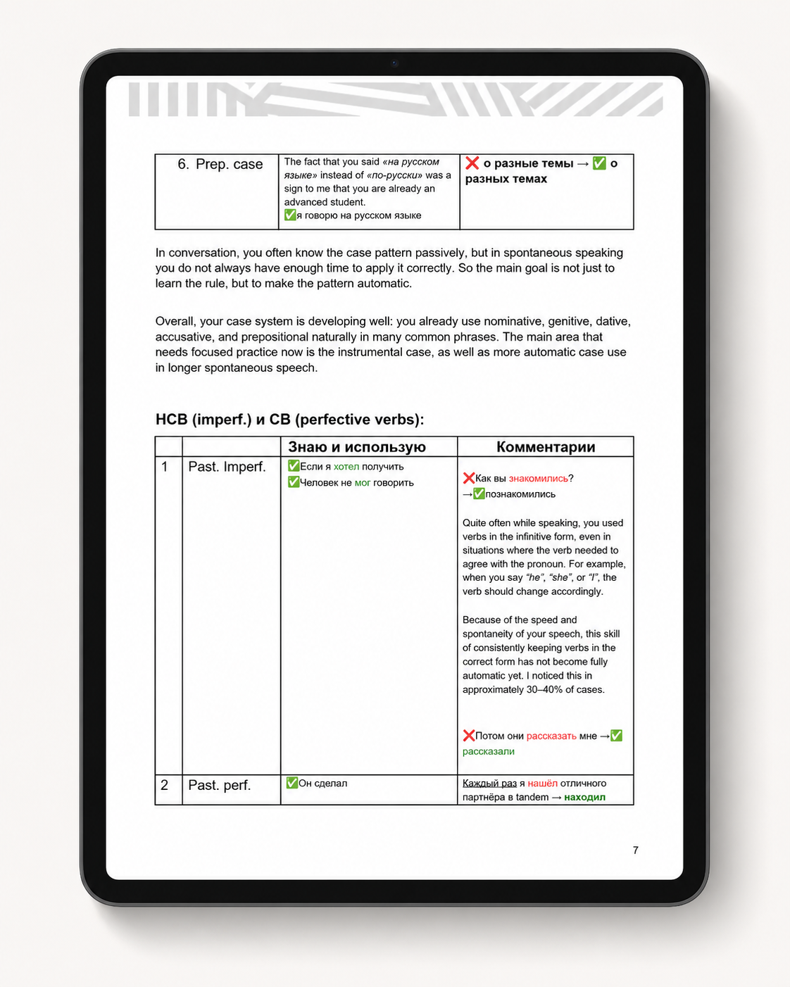 Russian Fluency Audit PDF report preview 3