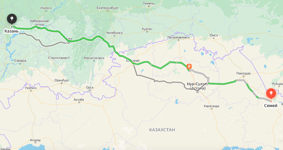 Грузоперевозки из Семея в Казань