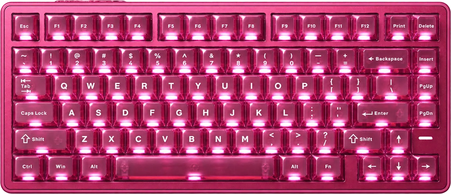 Игровая клавиатура VGN Neon 75, цвет розово-красный, вид сверху