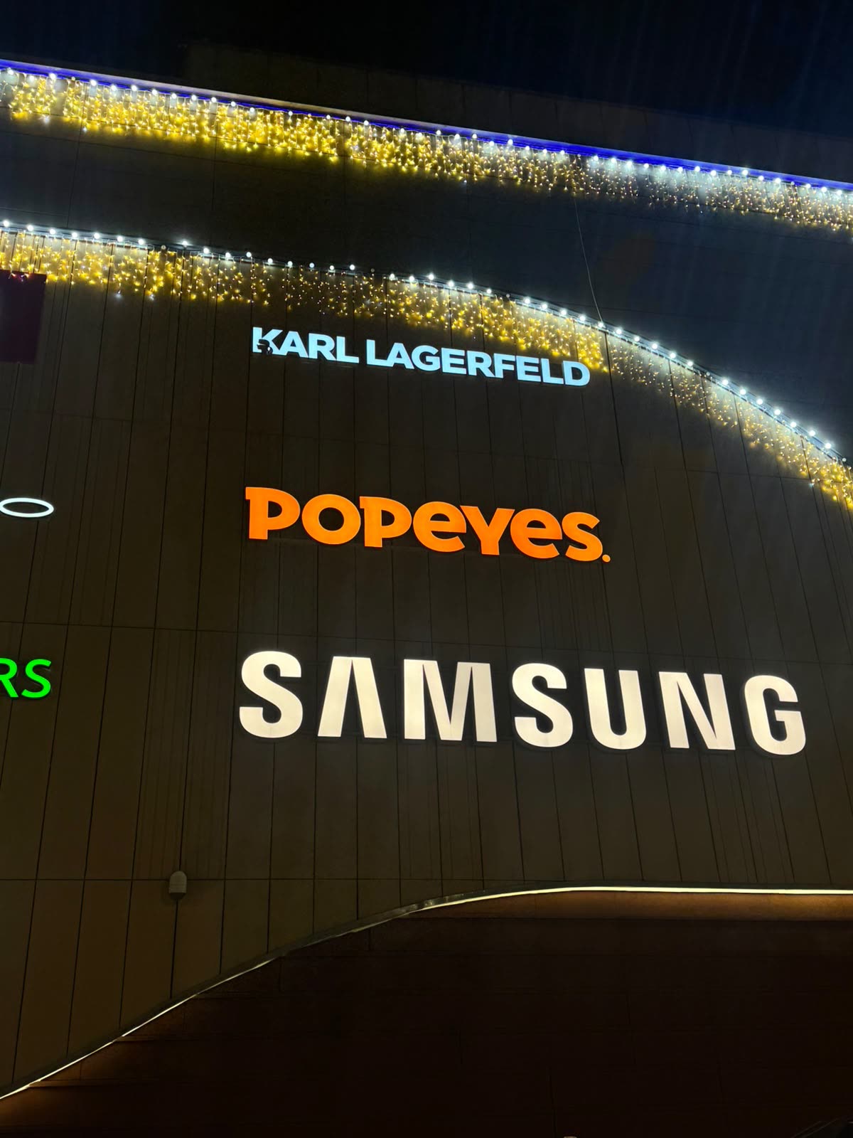 Вывески Karl Lagerfeld, Popeyes, Samsung — Алматы