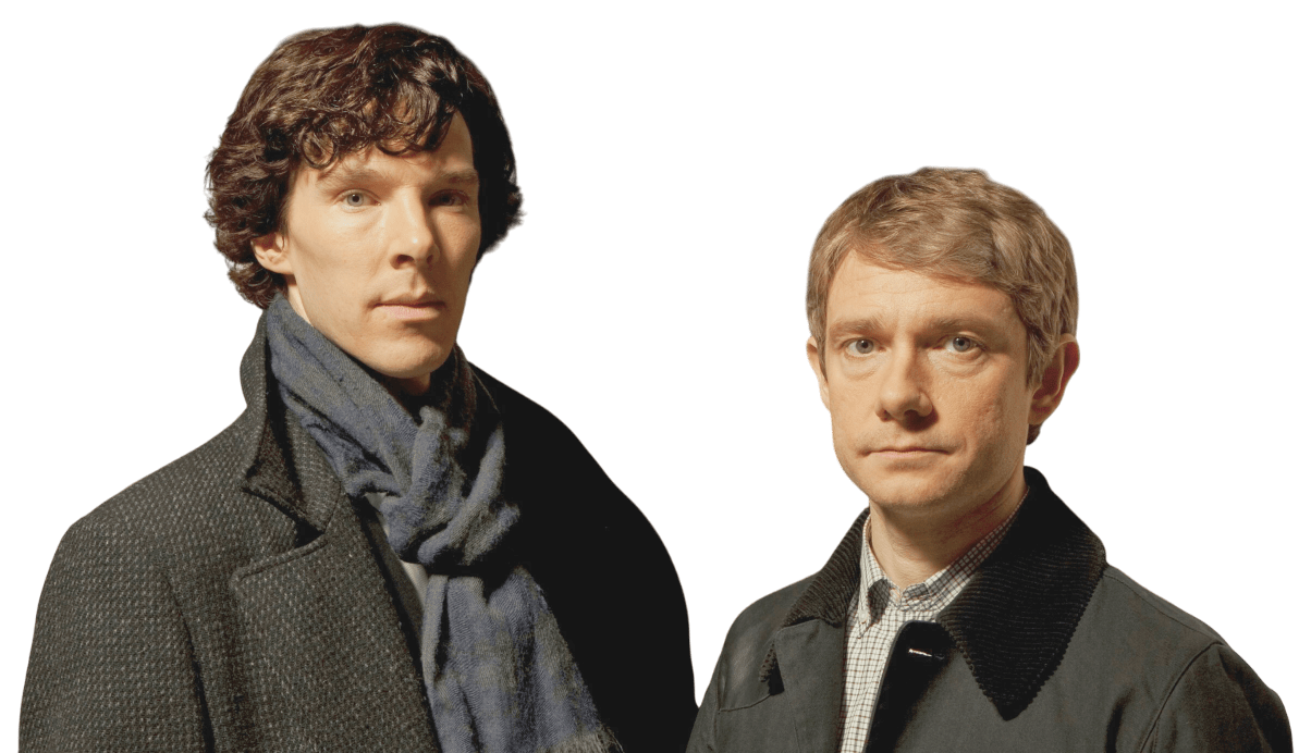 Шерлок Холмс и Доктор Ватсон из сериала "Шерлок".