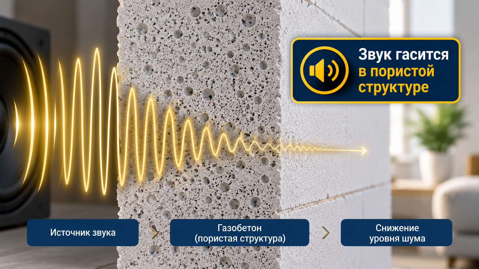Стена из газобетонных блоков