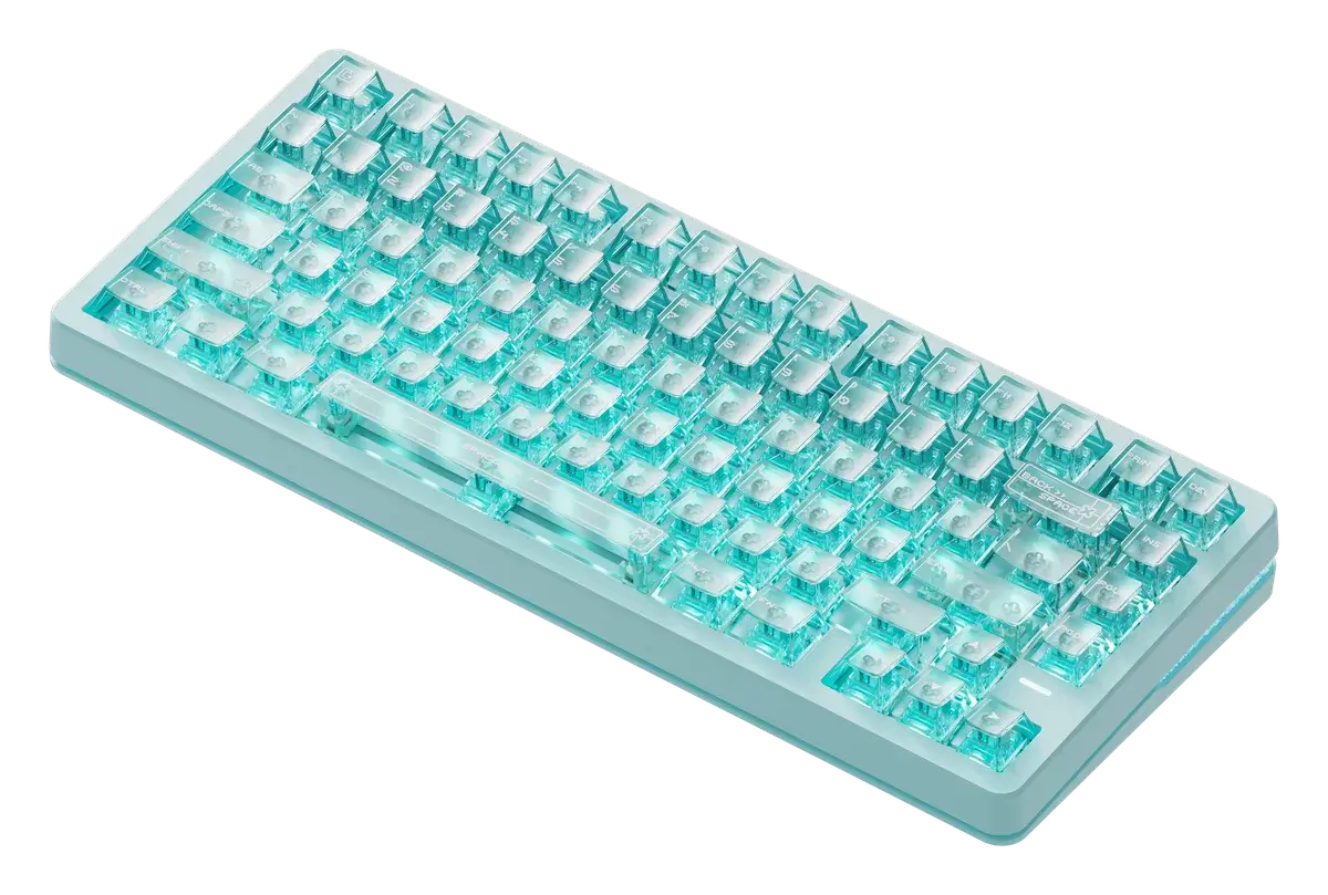 Игровая клавиатура VGN Neon75HE Air, зелёный прозрачный матовый — другой ракурс