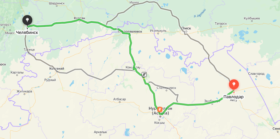 Грузоперевозки из Павлодара в Челябинск