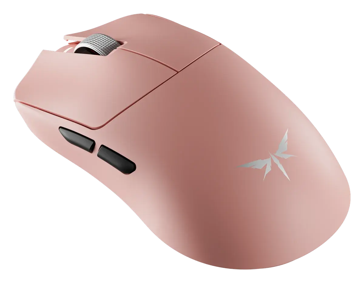 Игровая мышь VGN Dragonfly F2 Ultra+, розовый — вид сзади под углом